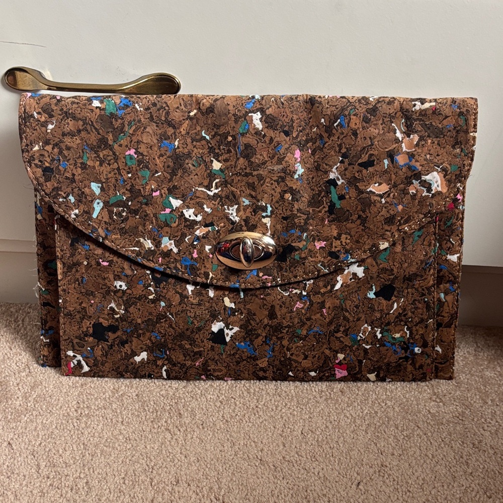 Multicolor Cork Clutch Bag